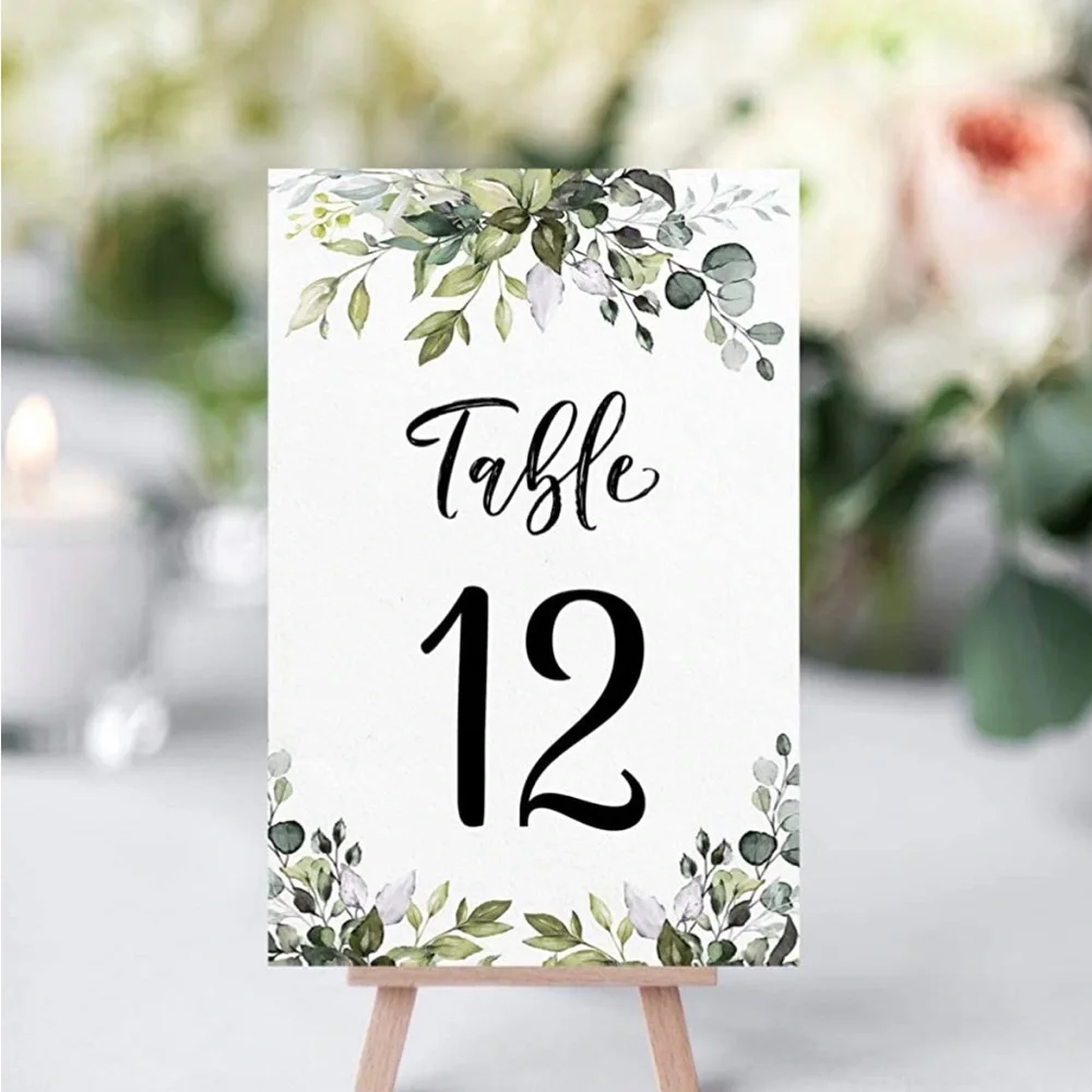 New in Package Table Cards 1-25 Printed on Both Sides Set of 26 Cards Greenery